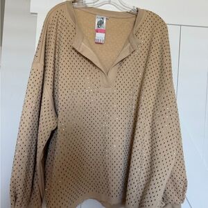 Queen Of Sparkles Tan Women's Rhinestone Sweater/ Skort Set